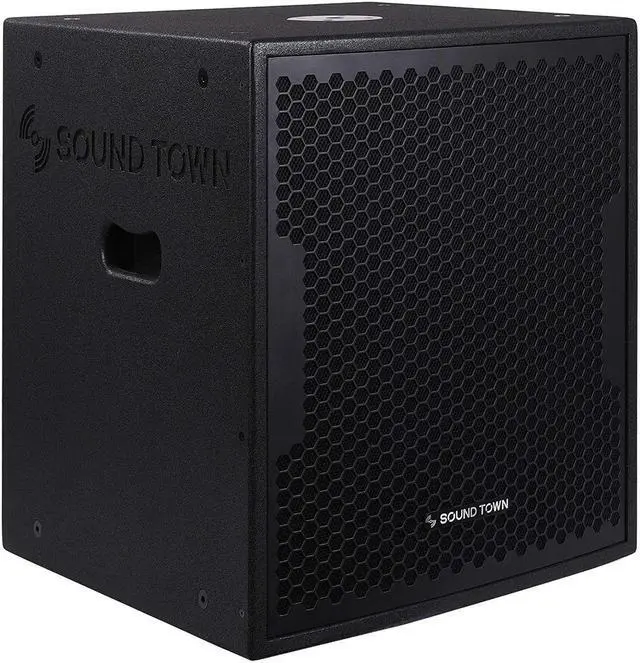 Alt view image 5 of 7 - Sound Town CARME Series Powered PA Speaker and Subwoofer Combo Set with One 15 PA Speaker, One 18 Subwoofer, One Subwoofer Pole, Black