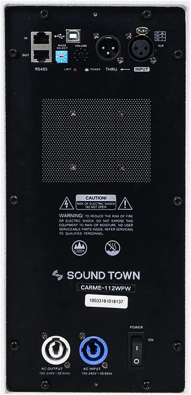 Alt view image 4 of 7 - Sound Town CARME Series Powered PA Speaker and Subwoofer Combo Set with One 12” PA Speaker, One 15” Subwoofer, One Subwoofer Pole, White