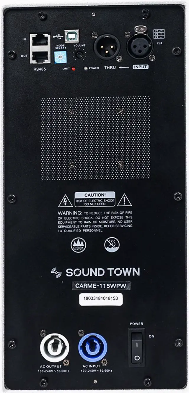 Alt view image 4 of 7 - Sound Town CARME Series Powered PA Speaker and Subwoofer Combo Set with One 15” PA Speaker, One 18” Subwoofer, One Subwoofer Pole, White