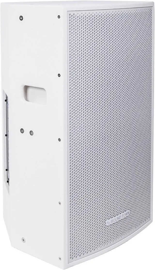 Alt view image 2 of 7 - Sound Town CARME Series Powered PA Speaker and Subwoofer Combo Set with One 15” PA Speaker, One 18” Subwoofer, One Subwoofer Pole, White