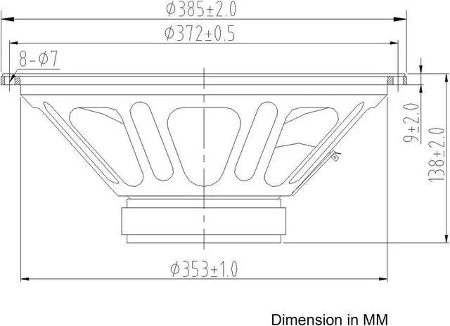 Alt view image 5 of 6 - Sound Town 15” Replacement Subwoofer (MLF-15)