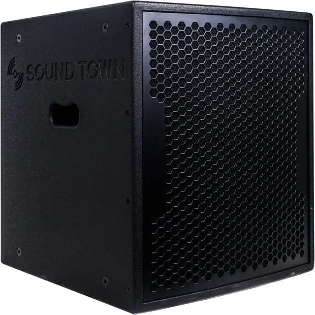 Alt view image 7 of 9 - Sound Town 2-Pack 15" 3200 Watts Powered PA DJ Subwoofers with Speaker Outputs, Plywood Enclosure and Wheels, Black (CARPO-15SPW-PAIR)