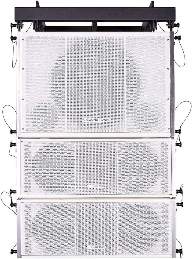 Alt view image 2 of 14 - Sound Town ZETHUS Series Line Array Speaker System with One 15-inch Powered Line Array Subwoofer, Two Compact 2 X 8-inch Line Array Speakers, White