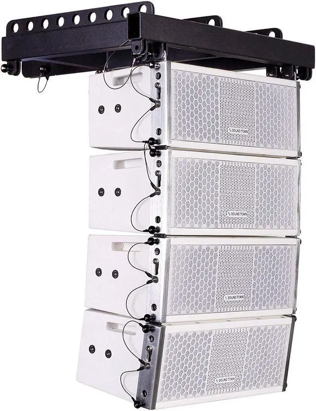Main image of Sound Town ZETHUS Series Line Array Speaker System with Four White Compact 2 X 5-inch Line Array Speakers, White
