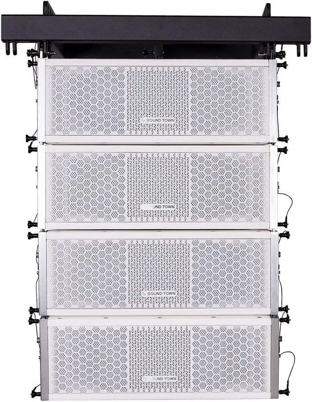 Alt view image 2 of 7 - Sound Town ZETHUS Series Line Array Speaker System with Four White Compact 2 X 5-inch Line Array Speakers, White