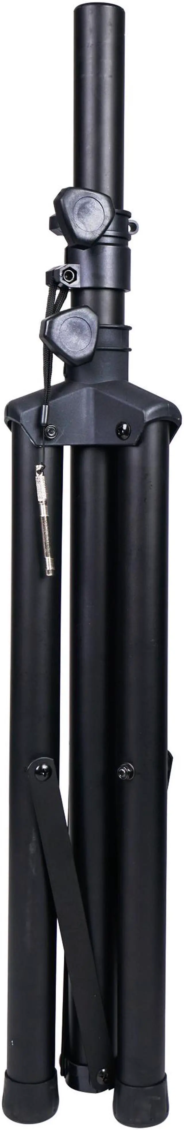 Alt view image 4 of 7 - Sound Town 2-Pack Universal Tripod Speaker Stands with Adjustable Height, 35mm Compatible Insert, Locking Knob and Shaft Pin, Black (STSD-48B-PAIR)