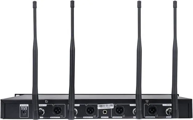 Alt view image 3 of 4 - Sound Town 200 Channels Metal UHF Wireless Microphone System with Rack Mountable Metal Receiver and 4 Handheld Mics, for Church, School, Outdoor Wedding, Meeting, Party and Karaoke