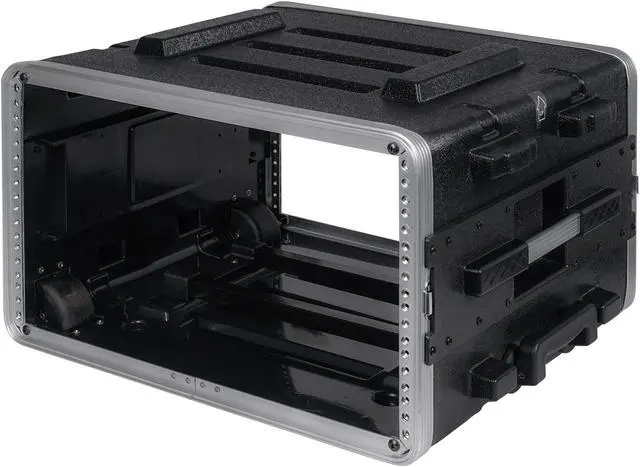 Alt view image 5 of 6 - Sound Town Lightweight 6U PA DJ Rack/Road Case with 5U Rack Space, ABS Construction, 19 Depth, Retractable Handle, Wheels and Heavy-Duty Latches (STRC-A6UT)
