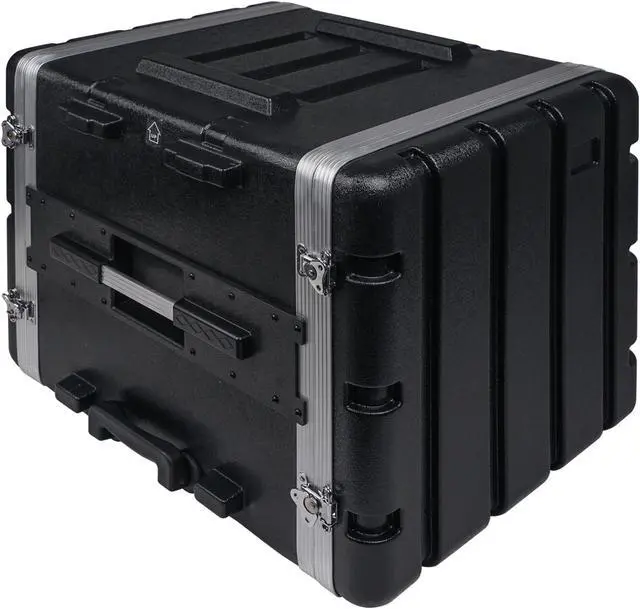 Main image of Sound Town Lightweight 10U PA DJ Rack/Road Case with 9U Rack Space, ABS Construction, 19 Depth, Retractable Handle, Wheels and Heavy-Duty Latches (STRC-A10UT)