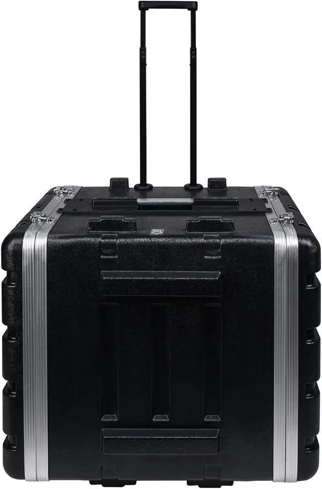 Alt view image 3 of 14 - Sound Town Lightweight 10U PA DJ Rack/Road Case with 9U Rack Space, ABS Construction, 19 Depth, Retractable Handle, Wheels and Heavy-Duty Latches (STRC-A10UT)