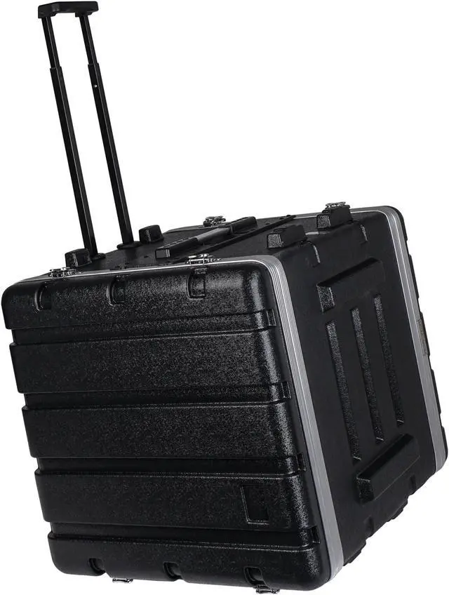 Alt view image 4 of 14 - Sound Town Lightweight 10U PA DJ Rack/Road Case with 9U Rack Space, ABS Construction, 19 Depth, Retractable Handle, Wheels and Heavy-Duty Latches (STRC-A10UT)