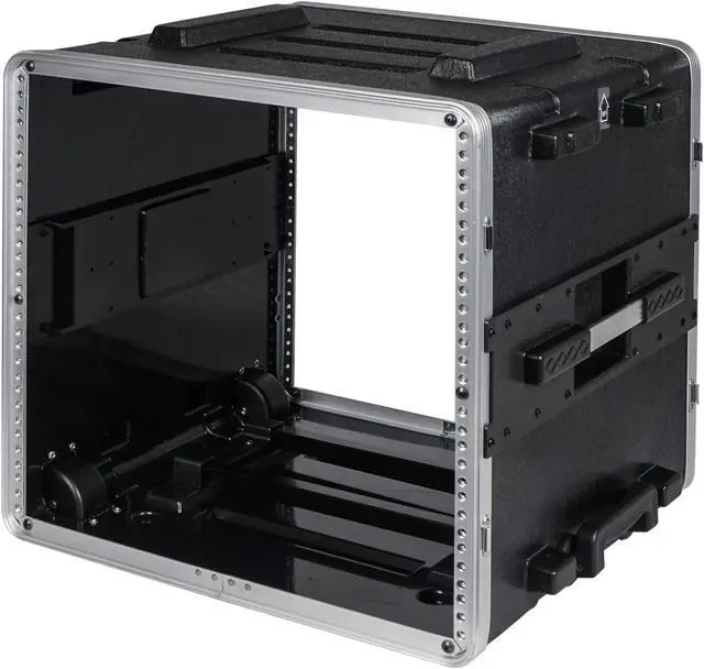 Alt view image 6 of 14 - Sound Town Lightweight 10U PA DJ Rack/Road Case with 9U Rack Space, ABS Construction, 19 Depth, Retractable Handle, Wheels and Heavy-Duty Latches (STRC-A10UT)