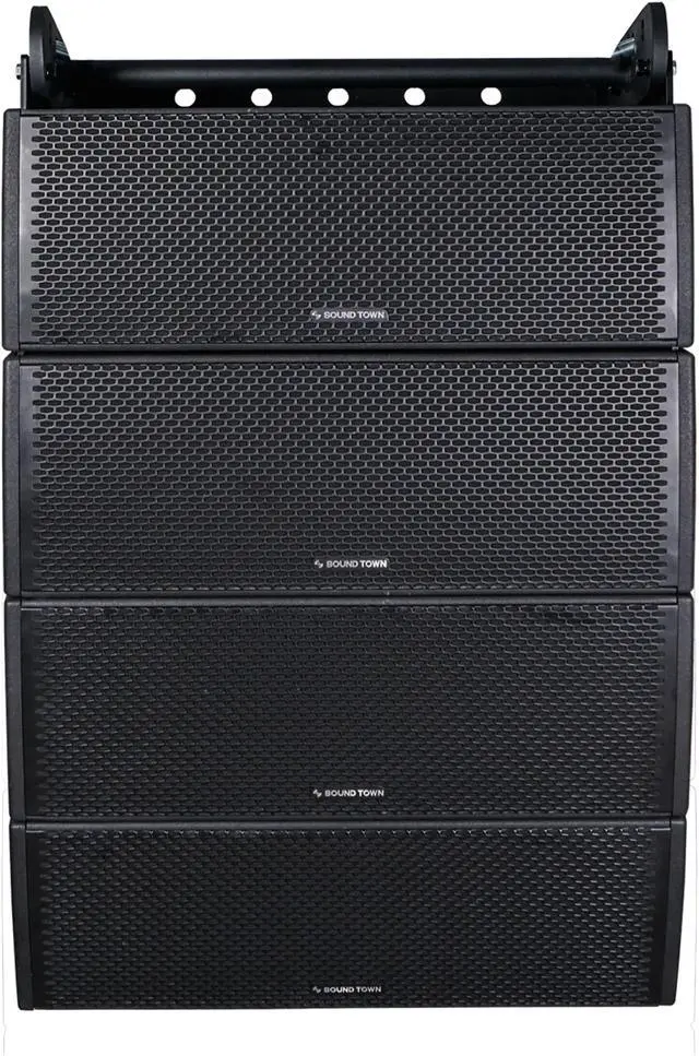 Alt view image 2 of 7 - Sound Town All-Weather 4 x Dual 8 Water-Resistant Passive Line Array System with 3 Titanium Compression Drivers, Full Range/Bi-amp Switchable, Black (ZETHUS-IP208X4)