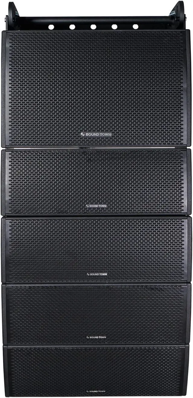 Alt view image 2 of 7 - Sound Town All-Weather Line Array System with 15-inch Water-Resistant Line Array Subwoofer, Four Compact Dual 8-inch Line Array PA Speakers, Full Range/Bi-amp Switchable, Black (ZETHUS-IP115S208X4)