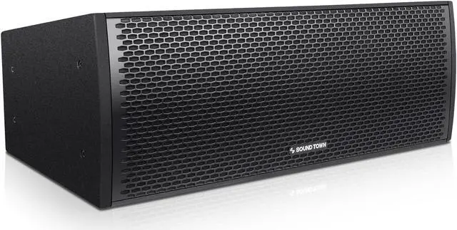 Alt view image 4 of 7 - Sound Town All-Weather Line Array System with 15-inch Water-Resistant Line Array Subwoofer, Four Compact Dual 8-inch Line Array PA Speakers, Full Range/Bi-amp Switchable, Black (ZETHUS-IP115S208X4)