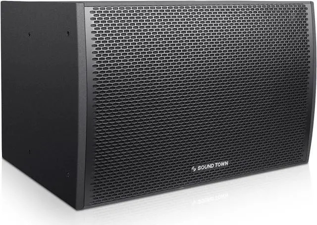 Alt view image 7 of 7 - Sound Town All-Weather Line Array System with 15-inch Water-Resistant Line Array Subwoofer, Four Compact Dual 8-inch Line Array PA Speakers, Full Range/Bi-amp Switchable, Black (ZETHUS-IP115S208X4)