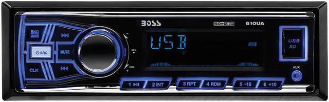 Alt view image 2 of 2 - Boss Audio 610UA Boss Audio 610UA Single-DIN MECH-LESS Receiver - In-dash - MP3, WMA - AM, FM - 12, 18 x AM, FM Preset - SD - USB - Auxiliary Input