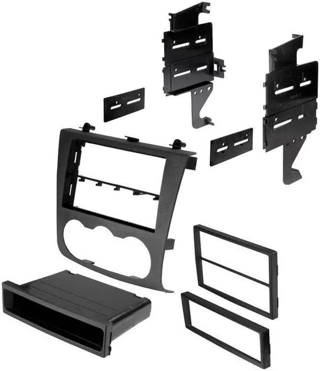 Alt view image 4 of 11 - American International 2007-2013 Nissan Single/Double DIN Black Stereo Dash Kit with Pocket