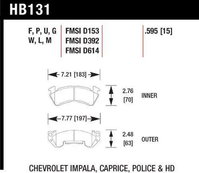 Alt view image 2 of 3 - Hawk HB131M.595 Disc Brake Pad