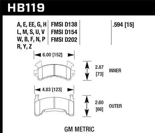 Alt view image 4 of 4 - Hawk HB119S.594 Disc Brake Pad