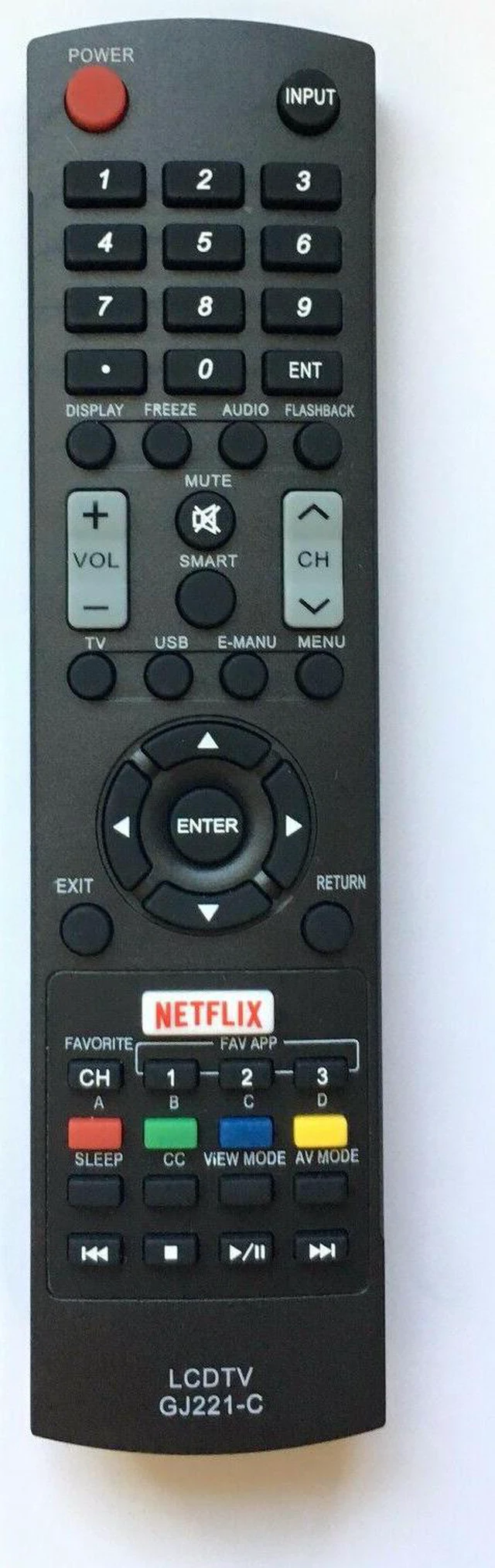 Main image of NEW USBRMT Replacement Sharp TV Remote GJ221-C For Sharp LED HDTV Smart TV
