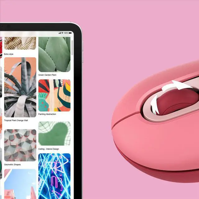 Alt view image 10 of 11 - Logitech Pop Mouse, Wireless Mouse With Customizable Emojis, Silenttouch Technology, Precision/Speed Scroll, Compact Design, Bluetooth, Usb, Multi-Device, Os Compatible - Heartbreaker Rose