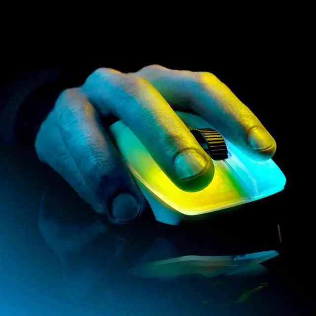 Alt view image 11 of 11 - ROCCAT Kone Pro Air Gaming PC Wireless Mouse, Bluetooth Ergonomic Performance Computer Mouse with 19K DPI Optical Sensor, AIMO RGB Lighting & Aluminum Scroll Wheel, 100+ Hour Battery Life, White