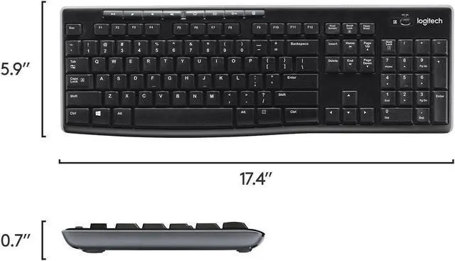 Alt view image 5 of 5 - Logitech - MK270 Full-size Wireless Membrane Romer-G Keyboard and Mouse