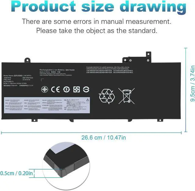 Alt view image 2 of 5 - OEM 57Wh Battery For Lenovo 01AV480