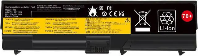 Alt view image 2 of 6 - Tronovia 70+ Battery For Lenovo ThinkPad T430 T530 W530 L530 L430 T520 W520 45N1005 57wh