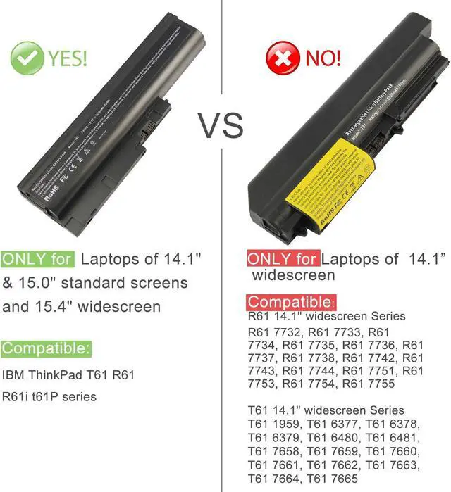 Alt view image 4 of 4 - Tronovia Laptop Battery for Lenovo IBM Thinkpad T60 T61P R60 SL300 SL500 T500 42T4504