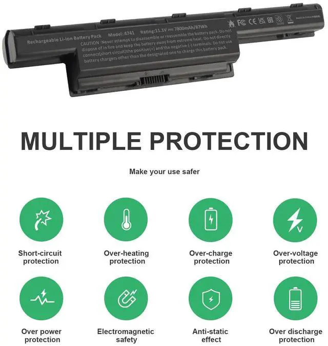 Alt view image 4 of 5 - Tronovia 9 Cells 7800mAh AS10D51 Battery for Acer/Gateway AS10D31 AS10D3E AS10D41 AS10D56 AS10D61 AS10D75