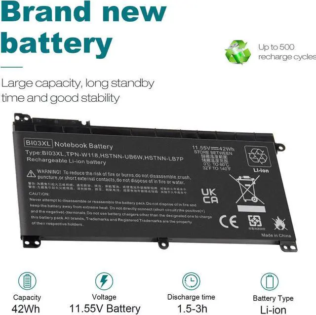 Alt view image 6 of 6 - Tronovia BI03XL BATTERY FOR HP Pavilion X360 13-U Seres 844203-850 844203-855 ON03XL