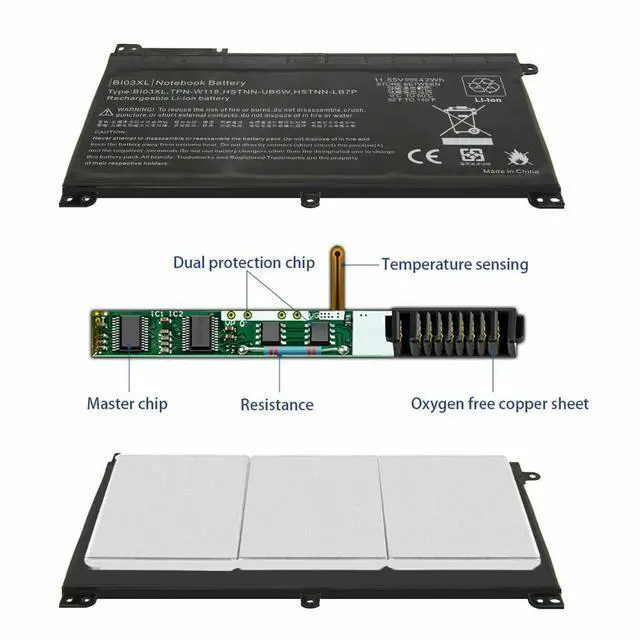 Alt view image 3 of 6 - Tronovia BI03XL BATTERY FOR HP Pavilion X360 13-U Seres 844203-850 844203-855 ON03XL