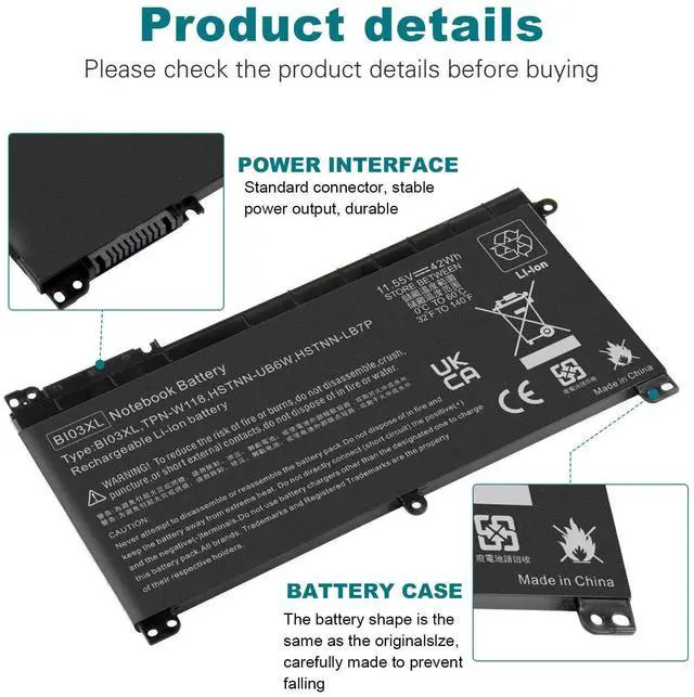 Alt view image 4 of 6 - Tronovia BI03XL BATTERY FOR HP Pavilion X360 13-U Seres 844203-850 844203-855 ON03XL