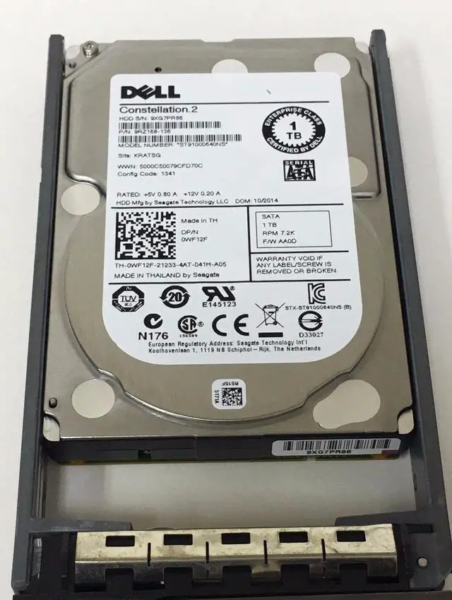Alt view image 2 of 3 - DELL 1TB 7.2K 2.5" 6G 64MB WF12F 0WF12F SATA SFF HD ST91000640NS W/ Tray
