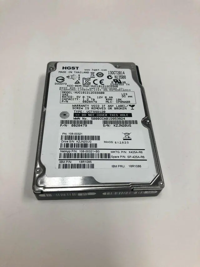 Main image of 0B28479 HGST 18R1086 1.2TB 10K 2.5 SAS ULTRASTAR 108-00321