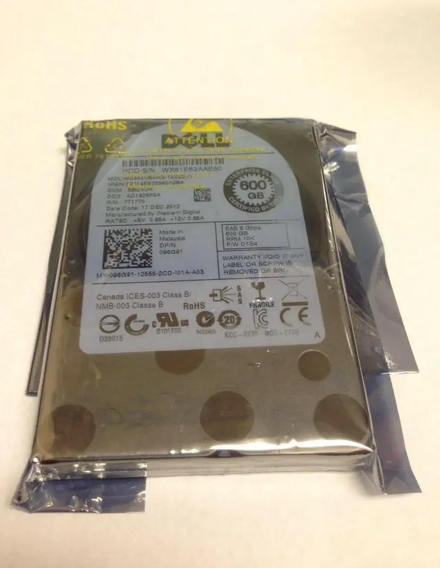 Main image of 96G91 Dell 600GB 10K 6GBps 2.5" Hard Drive 096G91 WD6001BKHG 096G91