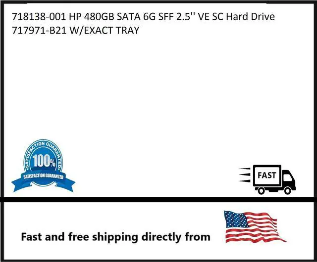 Main image of 718138-001 HP 480GB SATA 6G SFF 2.5'' VE SC Hard Drive 717971-B21 W/EXACT TRAY