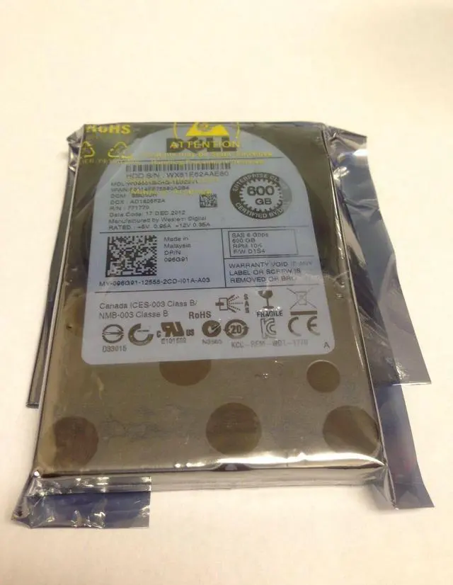 Alt view image 4 of 4 - 96G91 Dell 600GB 10K 6GBps 2.5" HardDrive WD6001BKHG 096G91 W/TRAY