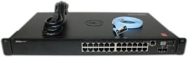 Main image of Dell N2024 L2, 24x 1GbE + 2x 10GbE SFP+ fixed ports Stacking W/ Rack Mount DML