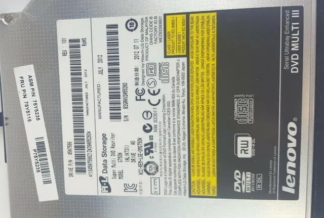 Alt view image 4 of 4 - Lenovo GT50N DVD Multi III DVD-RW Drive 75Y5115 B2GRKV2B51137 B2GRKV2A55260
