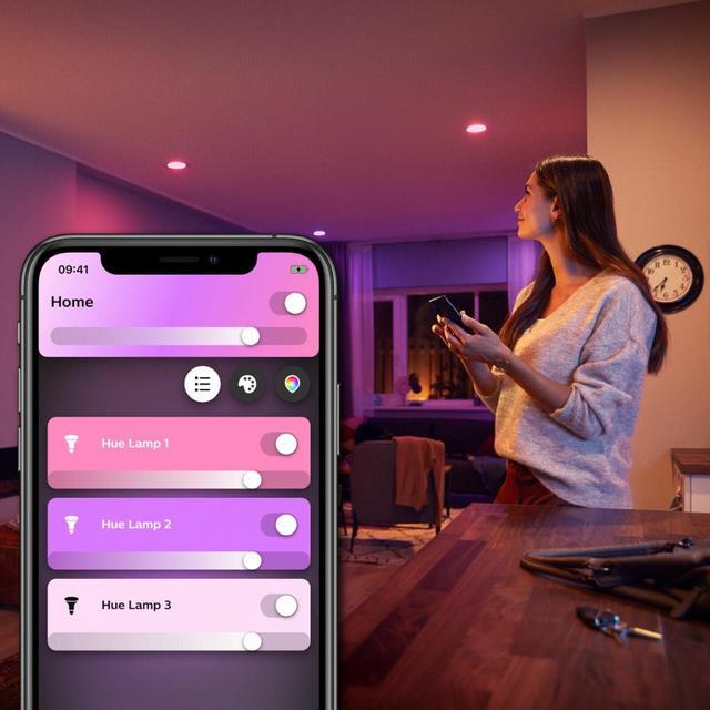 Alt view image 2 of 6 - PHILIPS - HUE WHITE & COLOR AMBIANCE BR30 BLUETOOTH SMART LED BULB (2-PACK) - MULTICOLOR