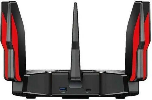 Alt view image 2 of 3 - TP-Link - Archer AX11000 Tri-Band Wi-Fi 6 Router - Black/Red