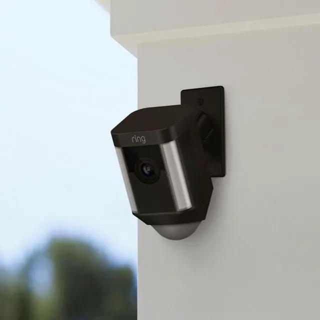 Alt view image 2 of 5 - Ring - Spotlight Indoor/Outdoor 1080p Wi-Fi Wireless Security Camera - Black