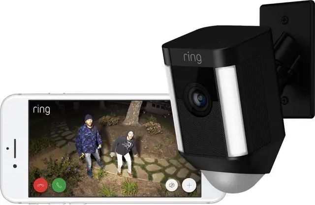 Alt view image 3 of 5 - Ring - Spotlight Indoor/Outdoor 1080p Wi-Fi Wireless Security Camera - Black