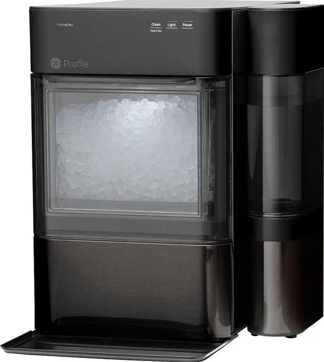 Alt view image 3 of 5 - GE Profile - Opal 2.0 24-lb. Portable Ice maker with Nugget Ice Production, Side Tank, and Built-in WiFi - Black stainless steel
