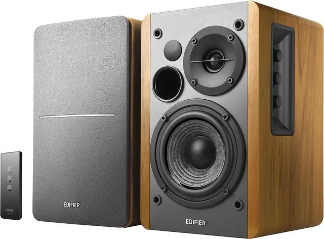 Main image of Edifier - R1280T Powered Bookshelf Speakers, Computer Speakers - 2.0 Stereo Active Near Field Studio Monitor Speaker 42 Watts RMS - Brown