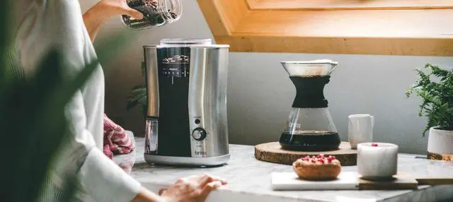 Alt view image 6 of 6 - BRIM - 6.4-OZ. CONICAL BURR COFFEE GRINDER - STAINLESS STEEL