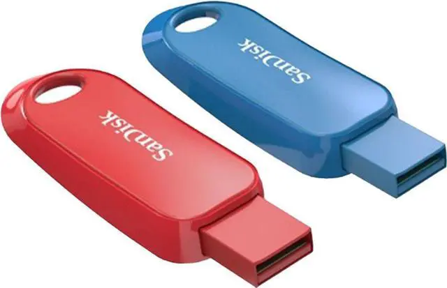 Alt view image 4 of 5 - SanDisk - Cruzer Snap 32GB USB 2.0 Type-A Flash Drive (2-Pack) - Red, Blue